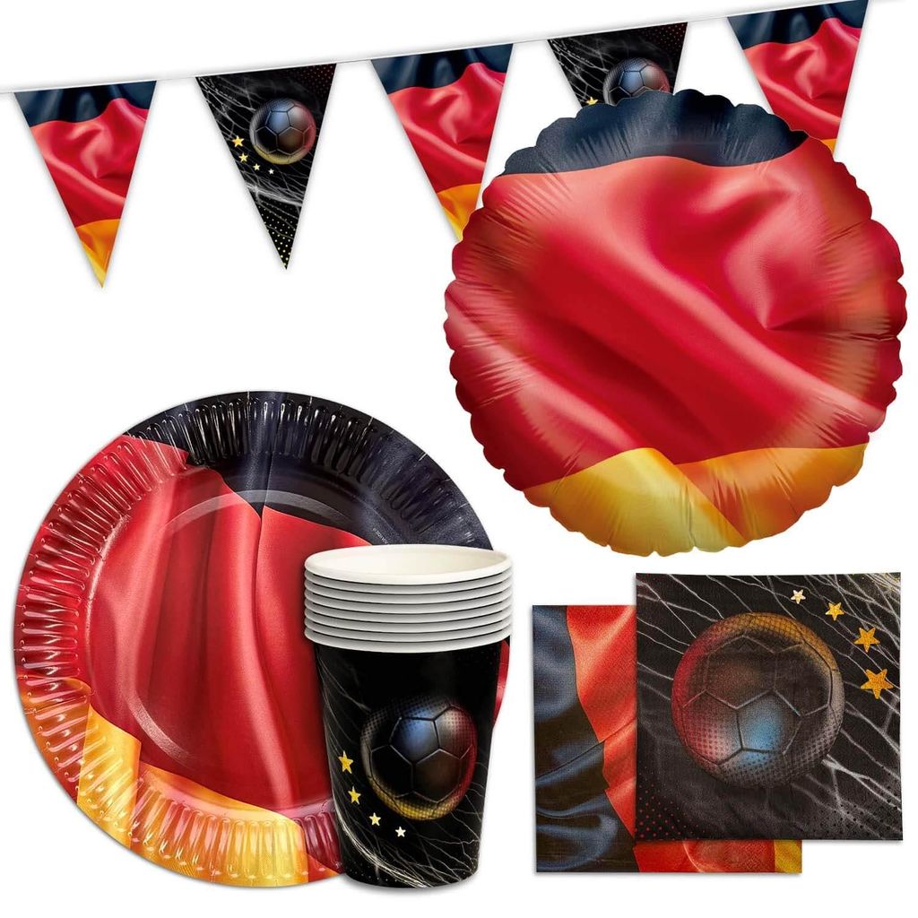 Fußball WM Partyset-2 Deutschland 41-tlg. Geschirr Produktbild 