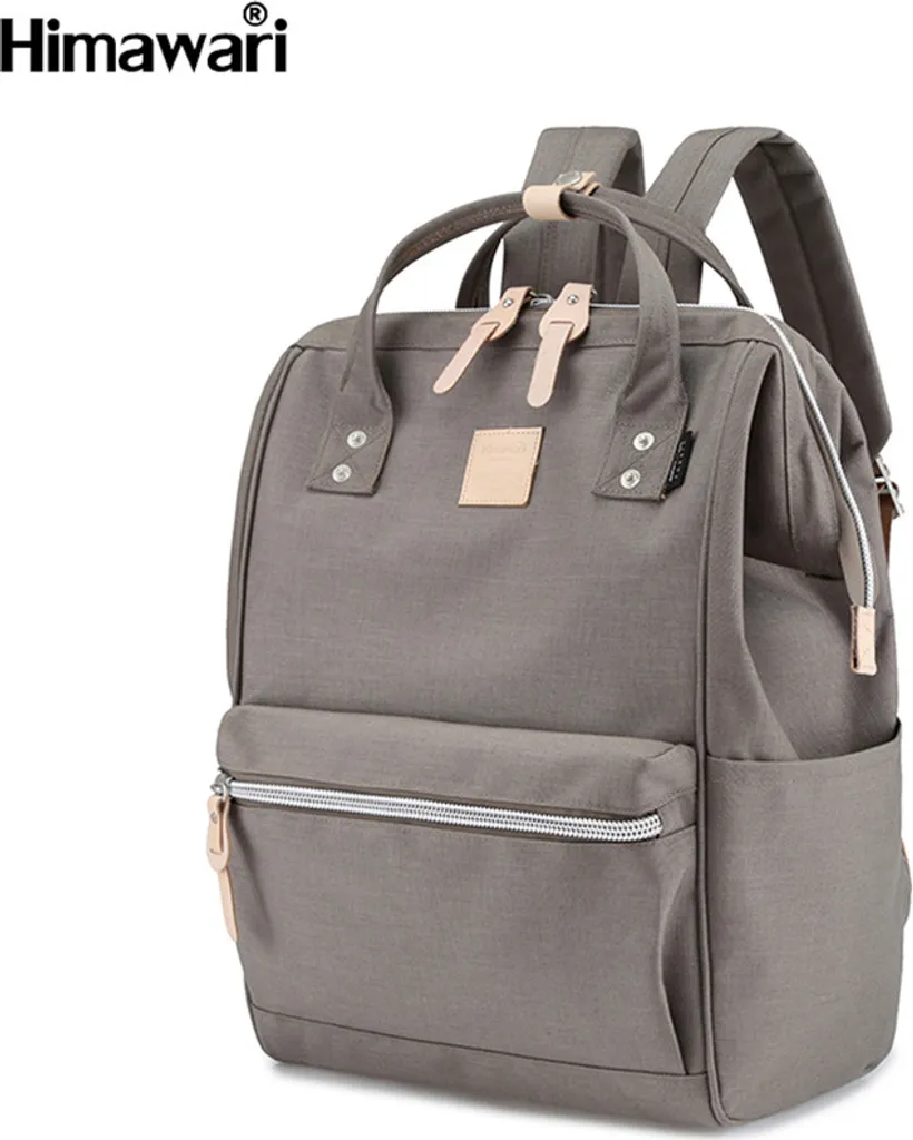 Grand sac à dos gris 30x45 cm Himawari avec compartiment spacieux
