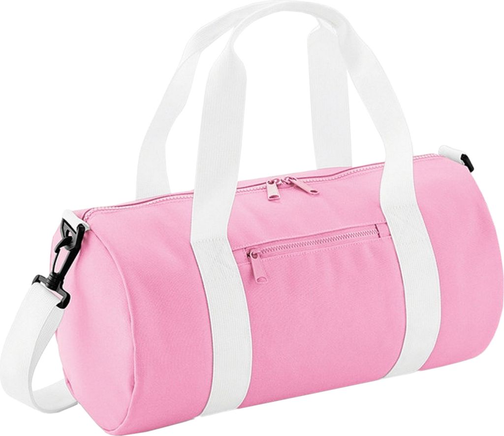 Bagbase Mini Barrel Sporttasche BC3662 (Einheitsgröße) (Rosa/Weiß)