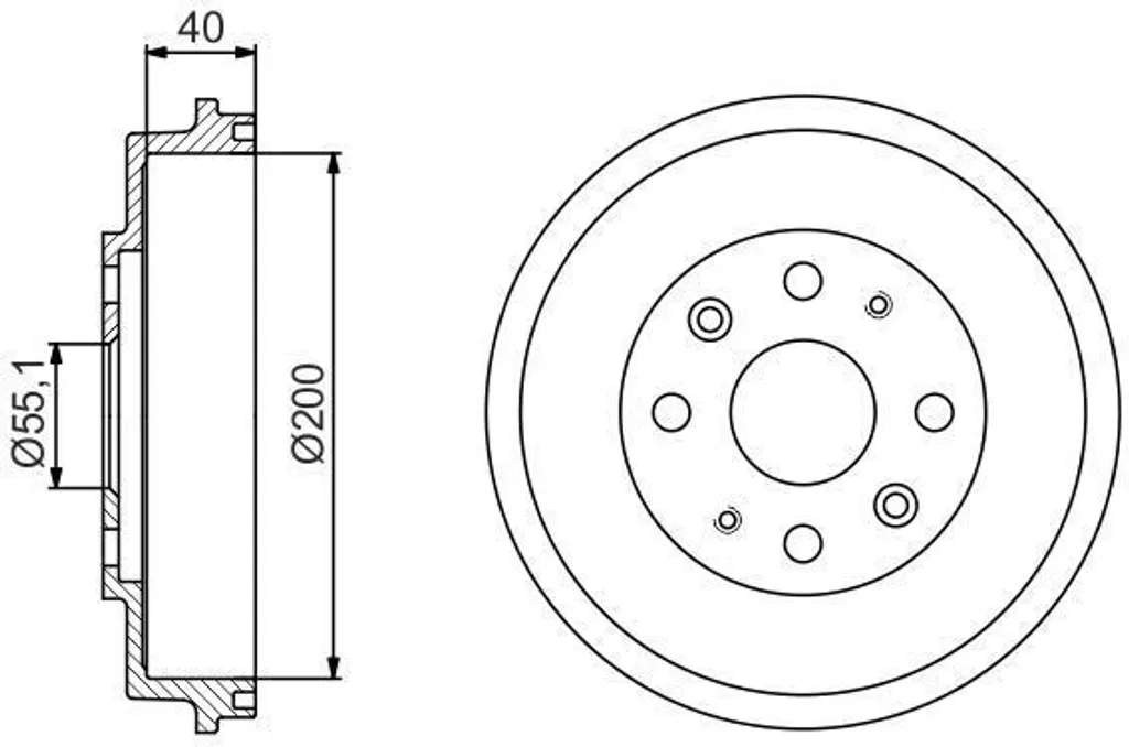 Tambour de frein BOSCH 0 986 477 191 pour Mazda 323 BJ BA et MX-3 EC