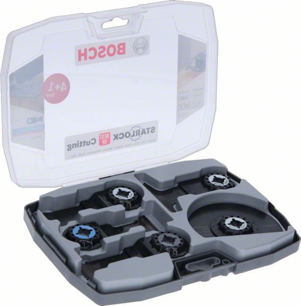 A set of Bosch Starlock cutting blades in their original packaging.