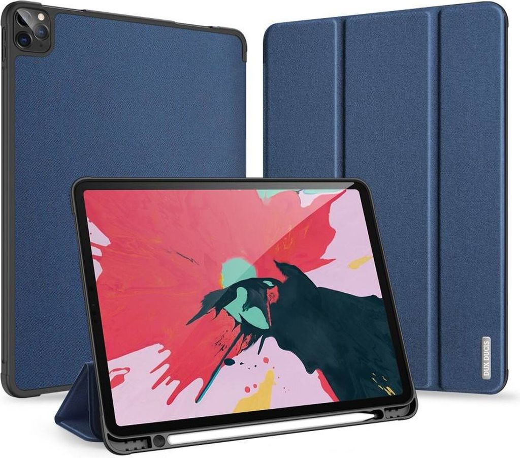Buch Tasche Hartschale mit Smart Sleep Standfunktion kompatibel mit IPAD PRO 11" 2021 Tablet Hülle Etui Brieftasche Schutzhülle Blau