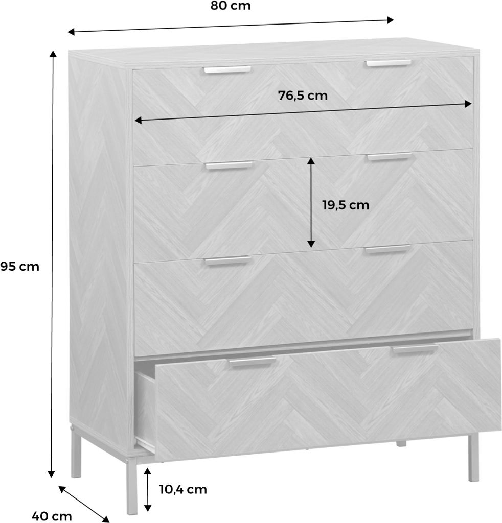 sweeek - Aufbewahrungskommode in Fischgrät-Optik, 4 Produktbild 9