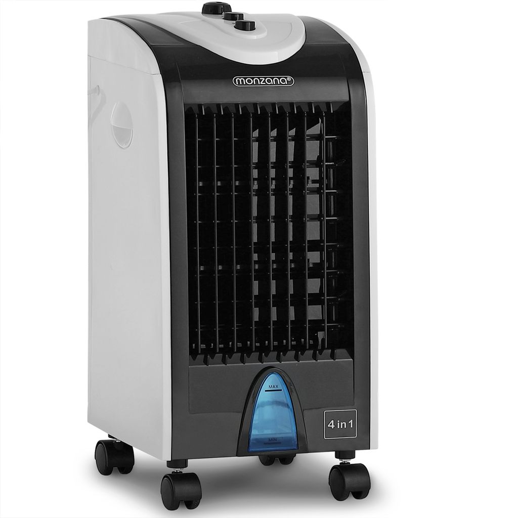 Luftkühler Ventilator Mobiles Klimagerät Ionisator Oszillation Schwarz/Silber 