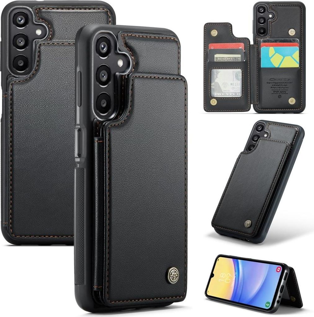 Samsung Galaxy A16 5G Hülle - CaseMe C22 Back Cover mit Kartenfach - Schwarz