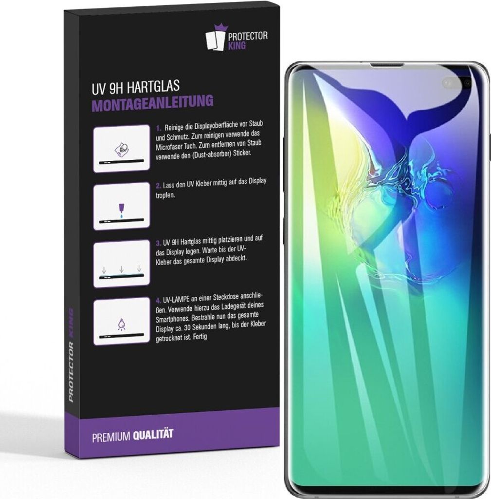 2x 9H Hartglas für Samsung Galaxy S10 Plus FULL CURVED UV Liquid Schutzglas Panzerfolie Displayschutz Schutzfolie Displayglas Panzerglas Tempered ...