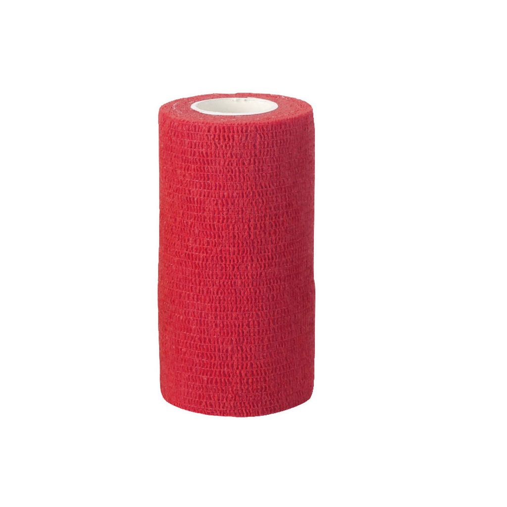VetLastic selbsthaft. Bandage, rot 10cm - 18 Stück