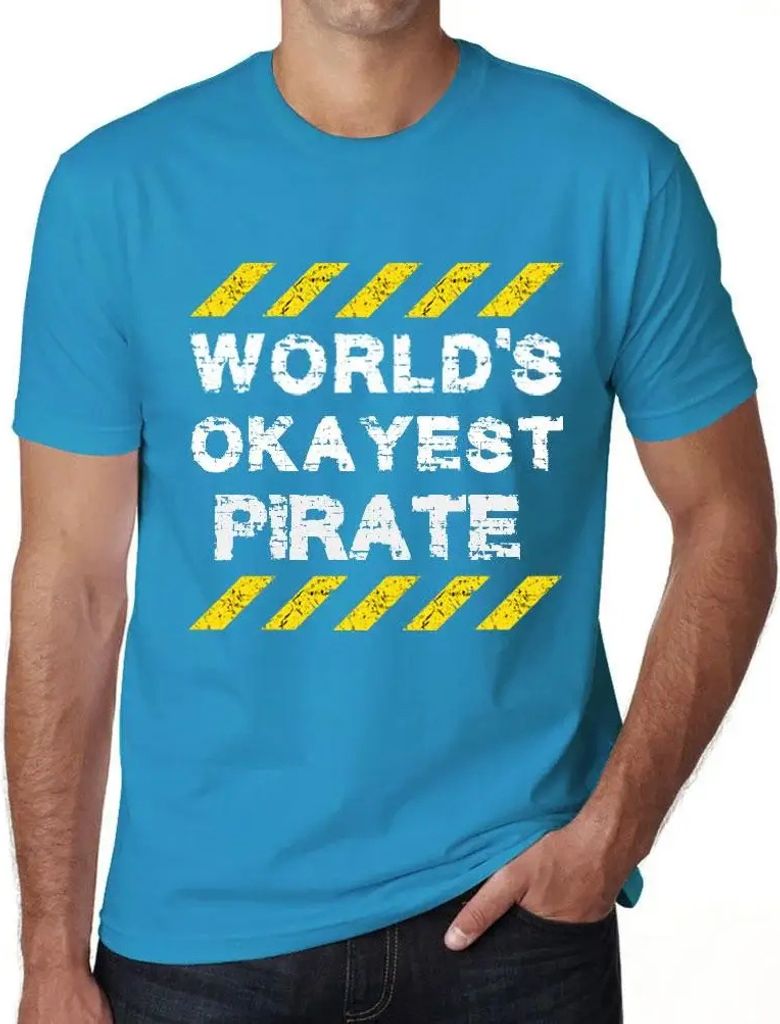 Herren Grafik T-Shirt Der beste Pirat der Welt – Worlds Okayest Pirate – Öko-Verantwortlich Vintage Jahrgang Kurzarm Lustige Druck Geburtstag ...