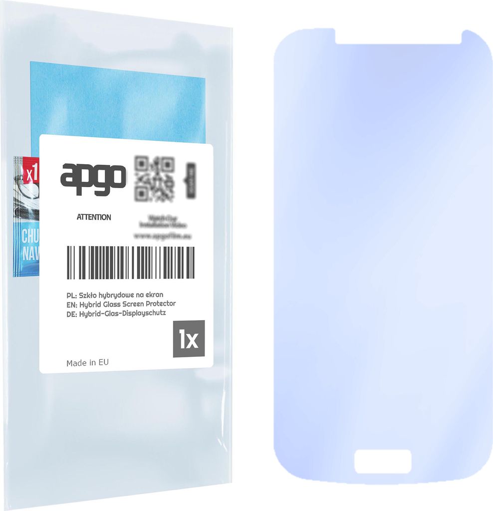 apgo Displayschutzglas für Samsung Galaxy S4 mini i9190 Bildschirmschutz, 9H Hybrid Schutzglas mit Keramikbeschichtung [Glänzend, Full Glue]