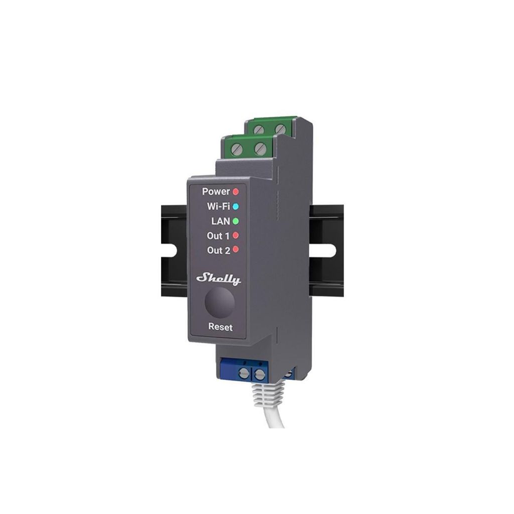 Shelly Pro 2PM - Solid-state relais - Zwart - 802.11b - Productafbeelding 