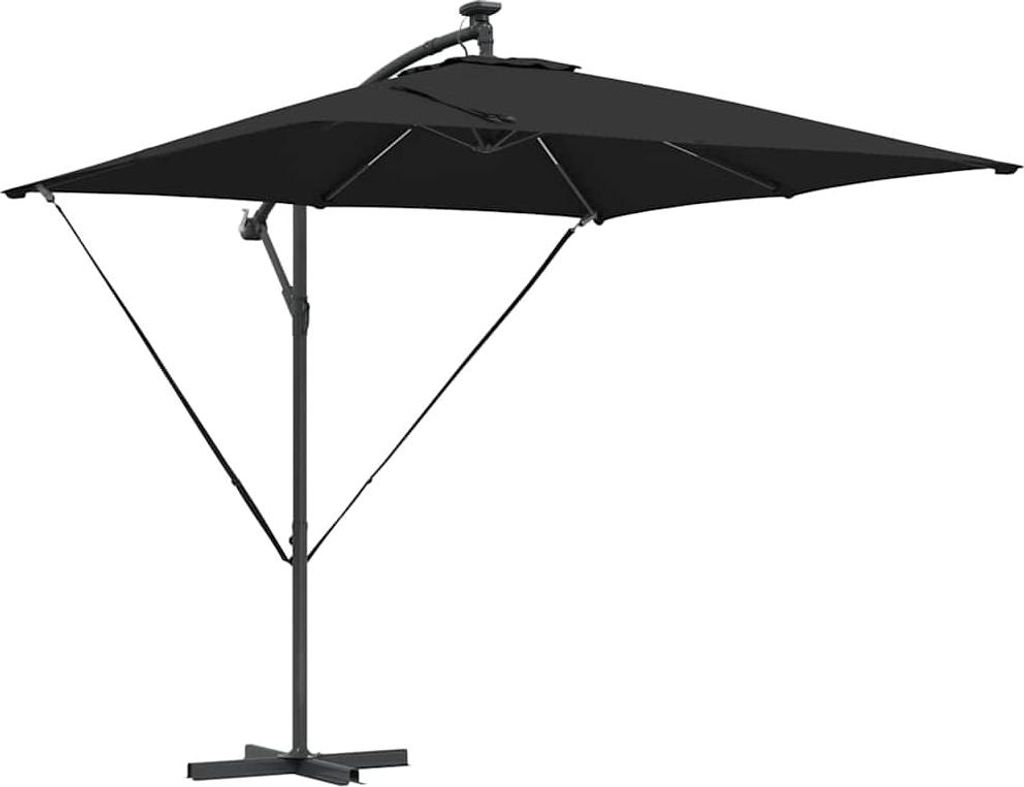 Sonnenschirm Schwarz 249 x 249 x 250 cm Polyester und Aluminium