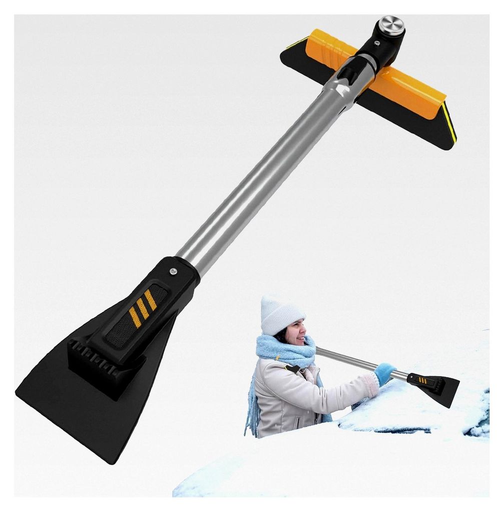 Auto Schneebürste und Eiskratzer | Teleskopierbarer Schneebesen mit 360 Grad Drehung für die Fahrzeugreinigung