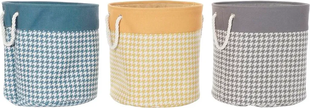 Panier à linge de tri pour famille lot de 3 bacs colorés en tissu 45 cm
