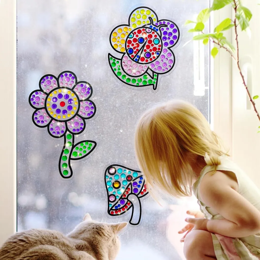 Activité Manuelle Enfant 6-12 ans - Kit Diamant 5D Thème Floral DIY