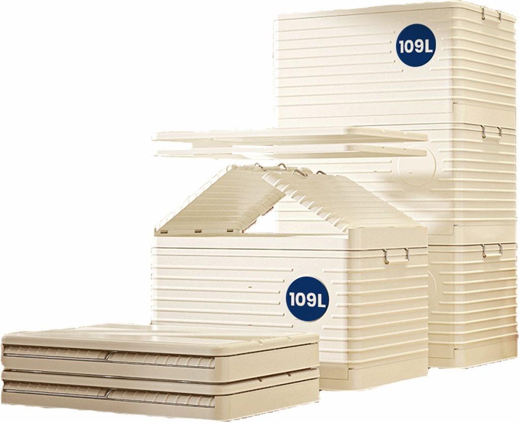 Heikoeco Aufbewahrungsbox,aufbewahrungsbox wasserdicht,aufbewahrungsbox mit deckel groß, Stapelbare Klappbox auf Rollen,63x47x36xcm Kann 109L fa...