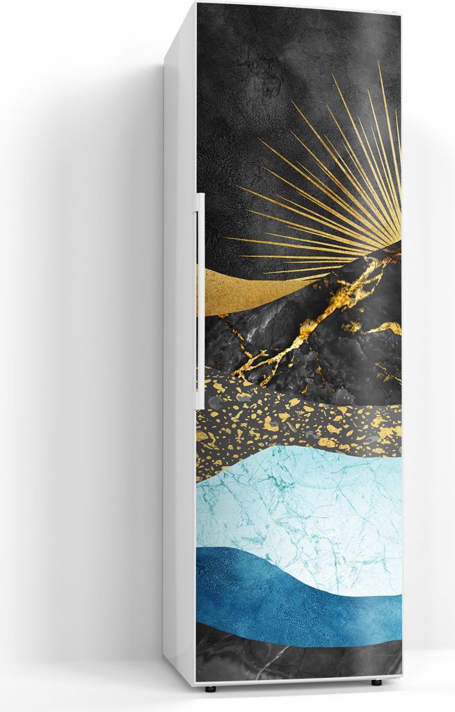 DEQORI Magnetmatte Kühlschrank beschreibbar 60x190 cm 'Goldener Mondzauber' Magnetfolie