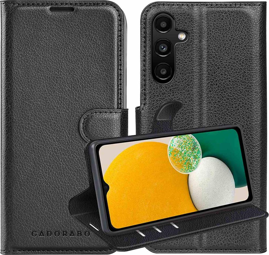 Cadorabo Hülle für Samsung Galaxy A13 5G in PHANTOM SCHWARZ Schutzhülle mit Magnetverschluss, Standfunktion und Kartenfach Flip Case Cover Etui ...