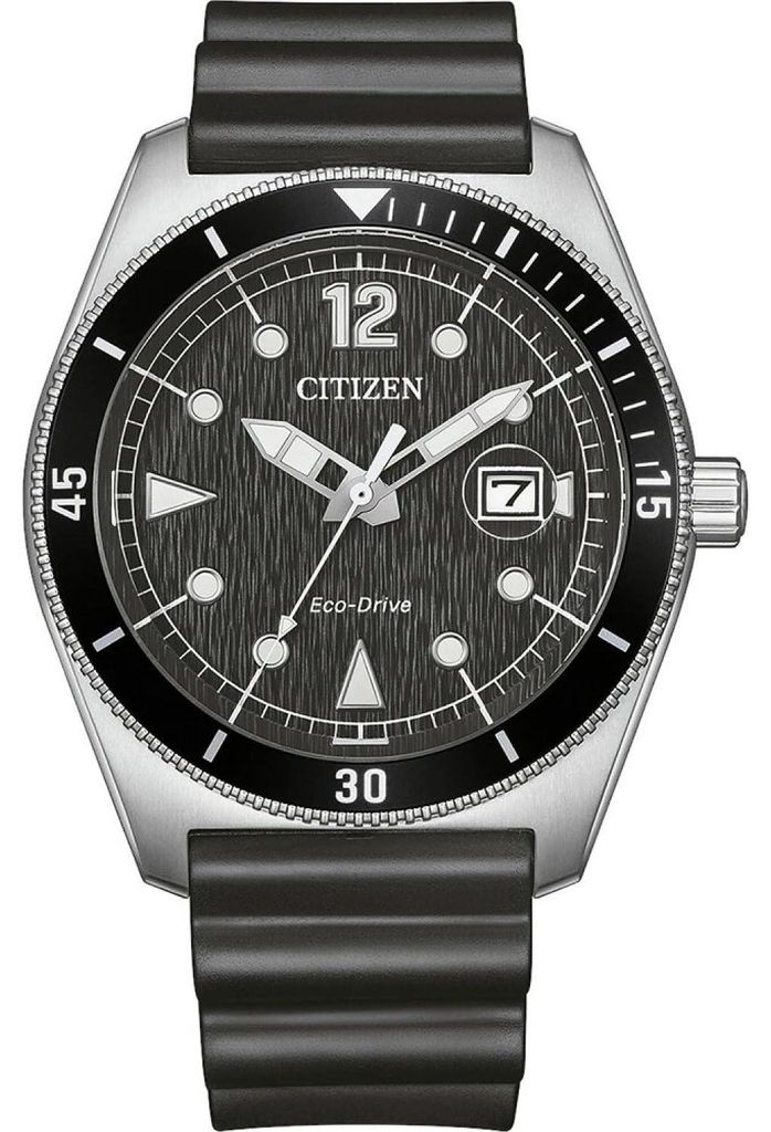 Citizen Eco-Drive Herrenuhr Edelstahl, Schwarz, 43 mm, Produktbild 