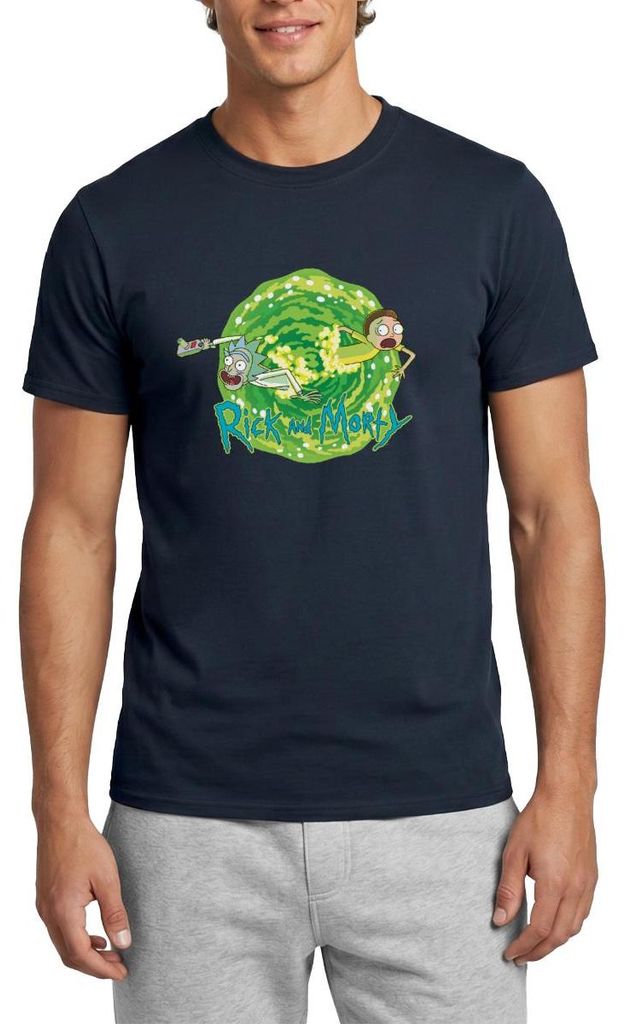 Spreadshirt Rick and Morty Multidimensionale Reisen Dimension Männer T-Shirt, L, Navy