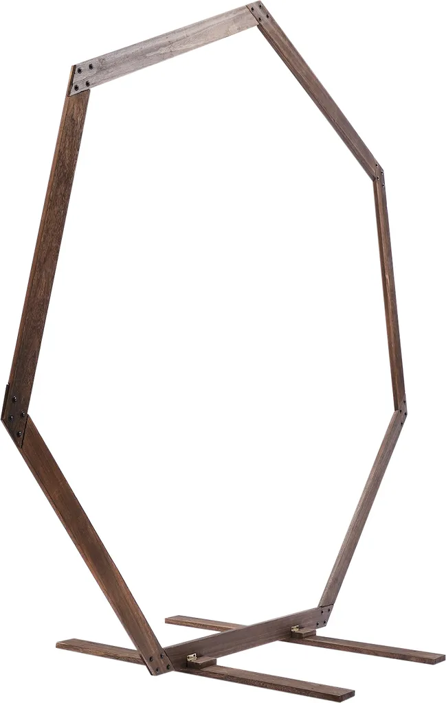Arche heptagonale 2,24m bois brun robuste pour décorations ballons - 4