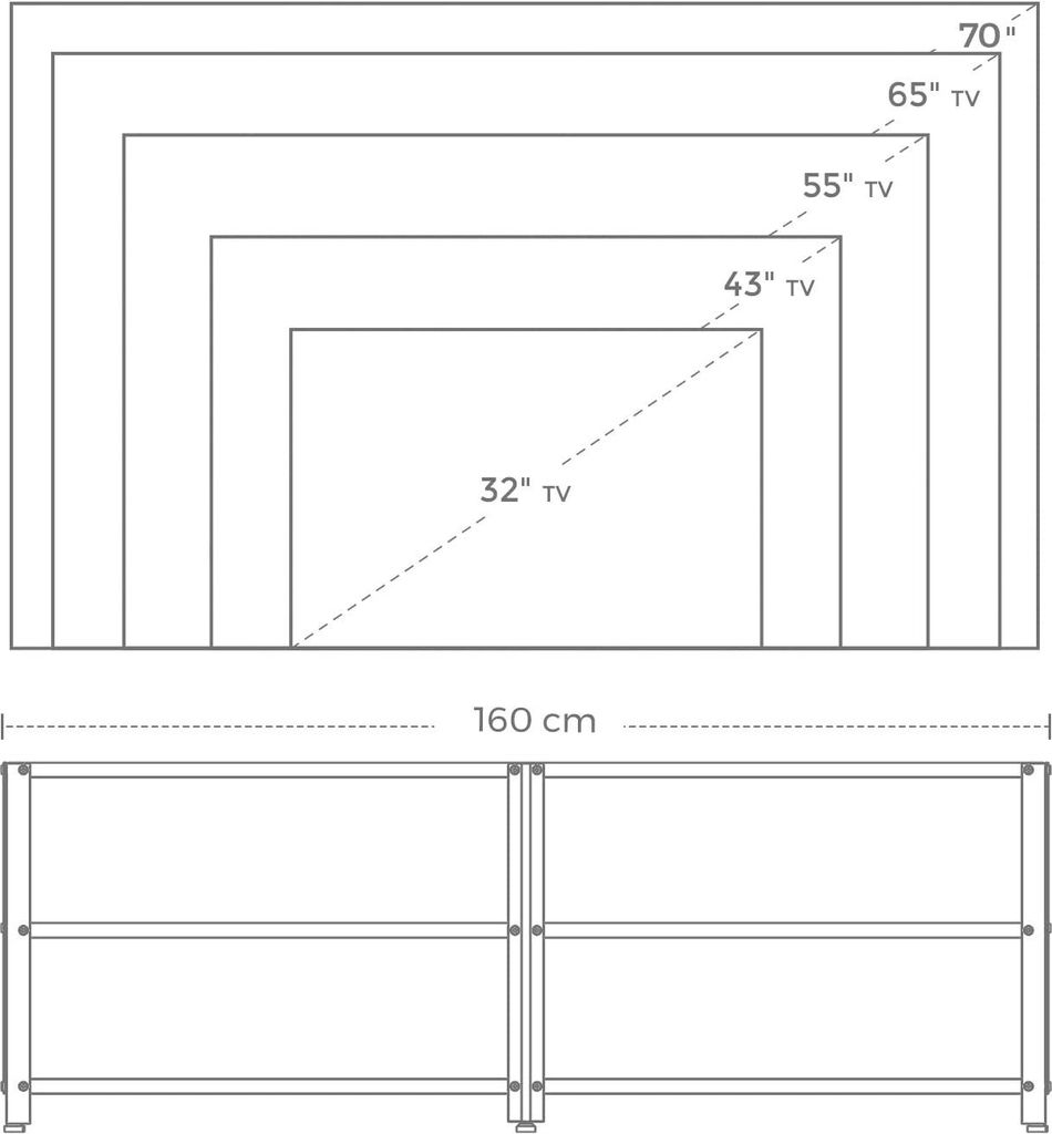 Televizní stolek RTV 160 cm hnědý LOFT Obrázek produktu 18