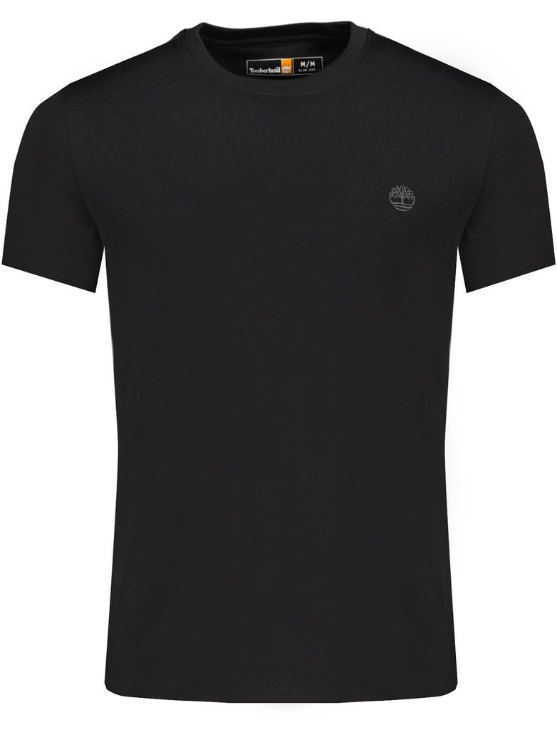 Schwarzes Herren T-Shirt: Kurzarm, Slim Fit & Stickerei-Details