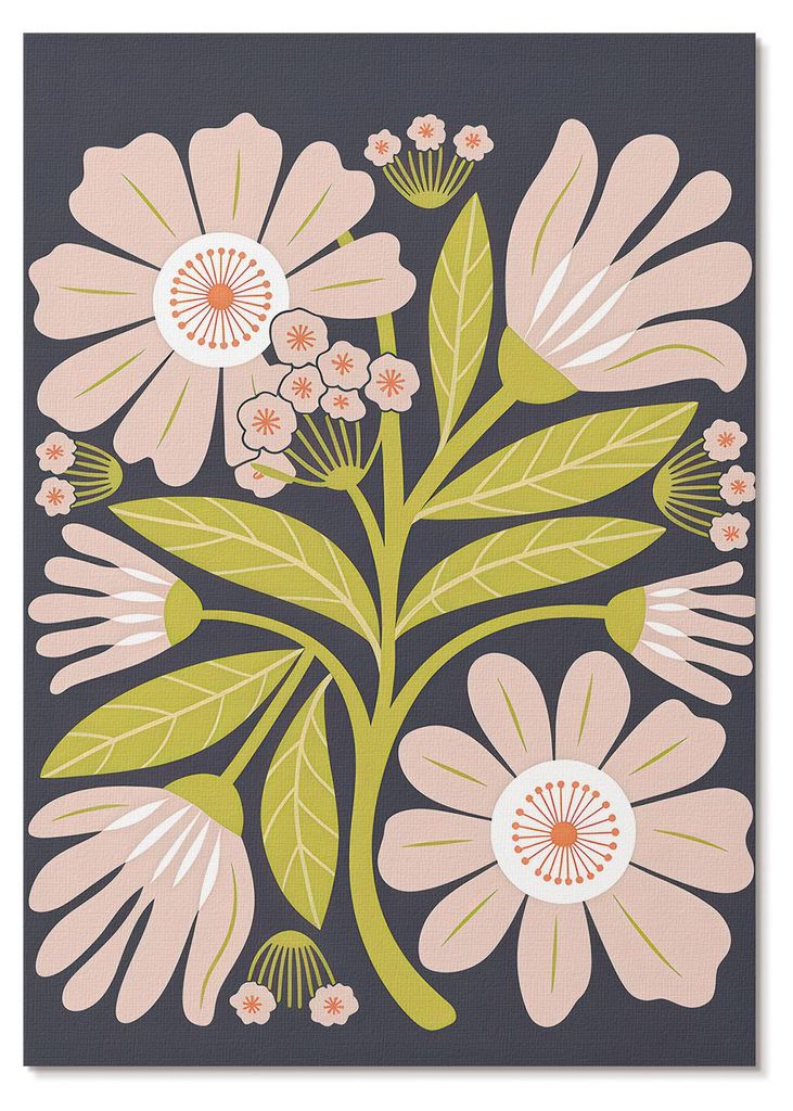 POSTER - 59x84 cm (A1) - Matteo "Core" Ricci - Retro-Blumenmotive ohne den Aufwand - Wandbild für Wohnzimmer Schlafzimmer & Flur, Modernes Poster ...
