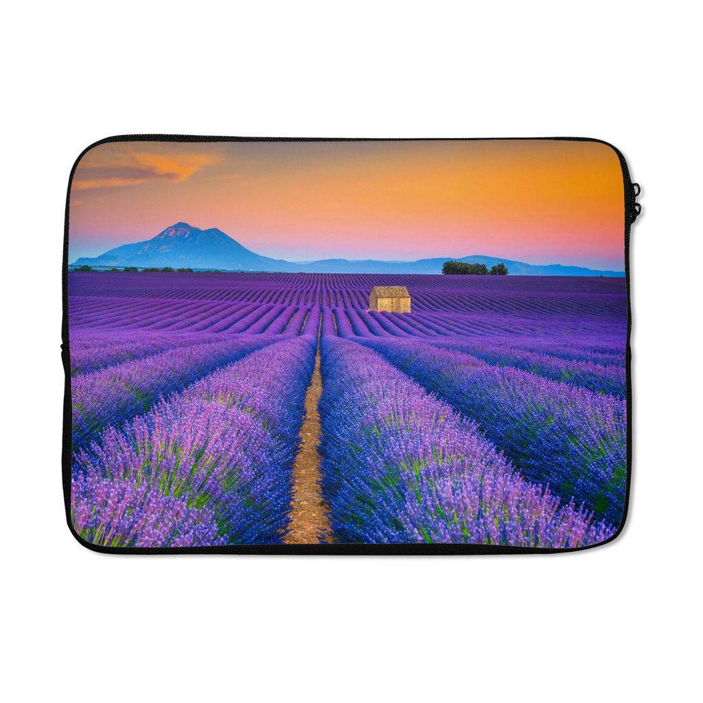 MuchoWow Laptop Hülle 14 ZollLavendel - Lila - Blumen Laptoptasche - Laptoptasche - Stoßsicher - Schutzhaube