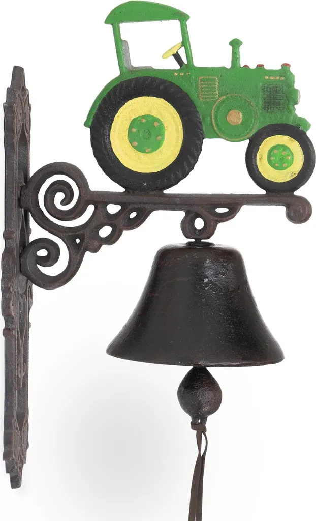 Sonnette murale clochette tracteur en fonte décoration champêtre