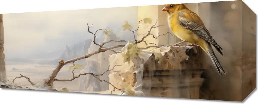 Tableau pour Cuisine ou Salon Canari 50x20 cm - Ambiance Nature Zen