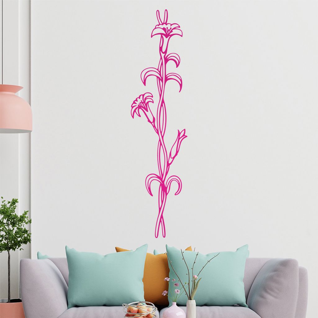 Blumen - Ranken Wandtattoo in 6 Größen - Wandaufkleber Wall Sticker - Dekoration, Küche, Wohnzimmer, Schlafzimmer, Badezimmer