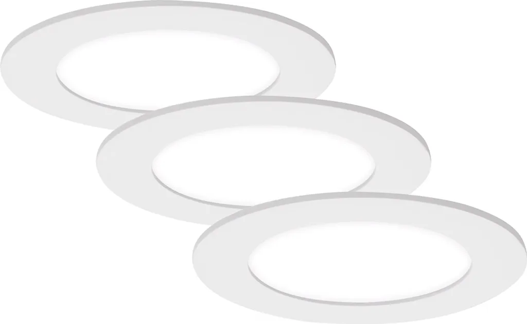 Illuminazione Bagno LED Briloner: Set 3 Faretti IP44 7W Ø12cm Bianco