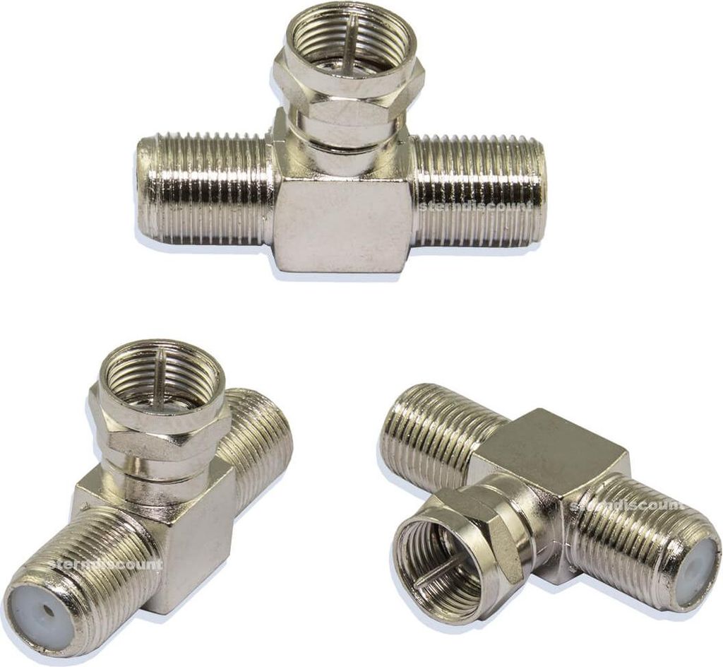 Sat-Adapter T-Stück Verteiler 1-x F-Stecker / 2-x Produktbild 