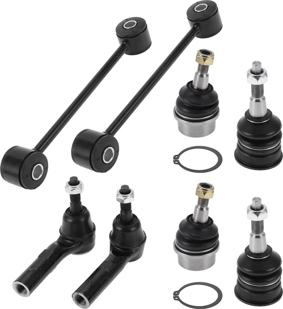 8 Stück Vordere Aufhängungssatz äußere Spurstange Vordere Stabilisatorverbindung Obere Untere Kugelgelenk für Jeep Grand Cherokee Commander Nr...