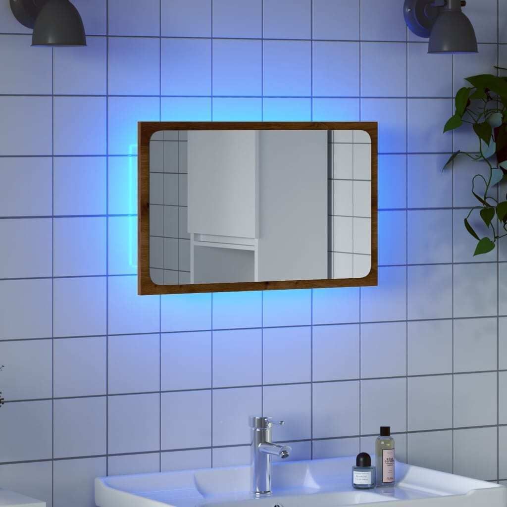 "2026 Promotion" Badspiegel mit LED-Leuchten Artisan-Eiche 60x8,5x38 cm - Badezimmer CC31653