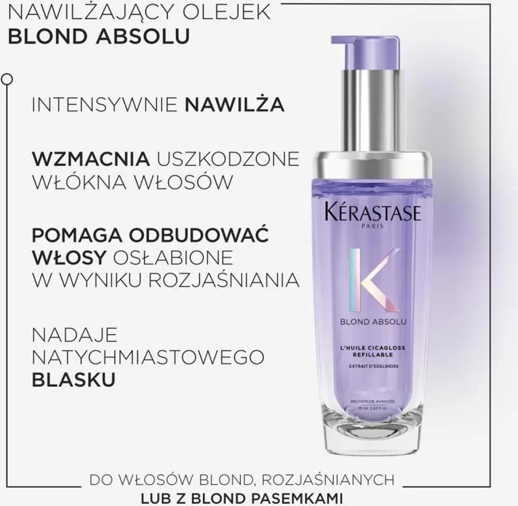 Recharge Huile Concentrée Hydratante Blond Absolu 75ML Formule Sans Rinçage