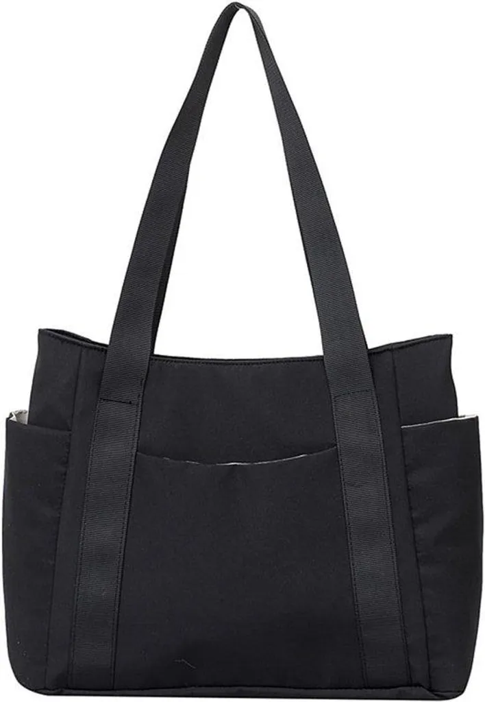 Sac d'école noir grande capacité femme - Tissu robuste et ergonomique