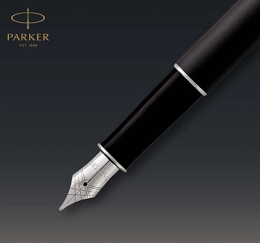 Stylo plume Parker Sonnet Noir Mat avec plume moyenne et coffret cadeau