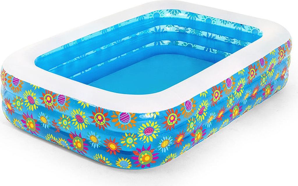 Bestway Aufblasbarer Pool Floral 3 Kammern 305x183x56 cm +6 Jahre Garten 54121