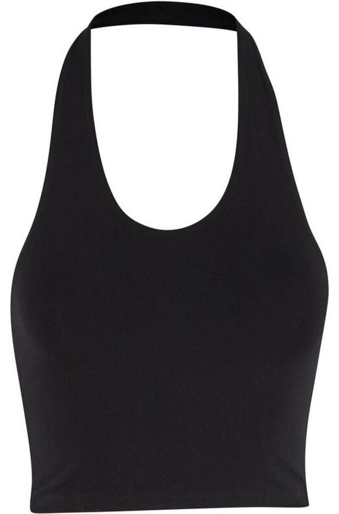 Urban Classics Top Damen Ladies Basic Neckholder Jersey Top schwarz L