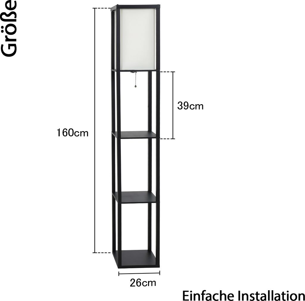 Puluomis 3 Ebene Stehlampe Stehleuchte Bodenlampe 160cm E27 Produktbild 7