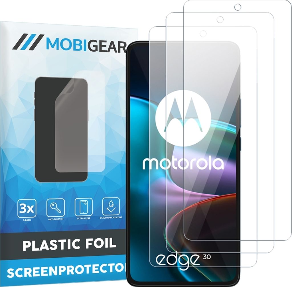 Mobigear Motorola Edge 30 Displayschutz Schutzfolie - Hüllenfreundlich (3er Pack)