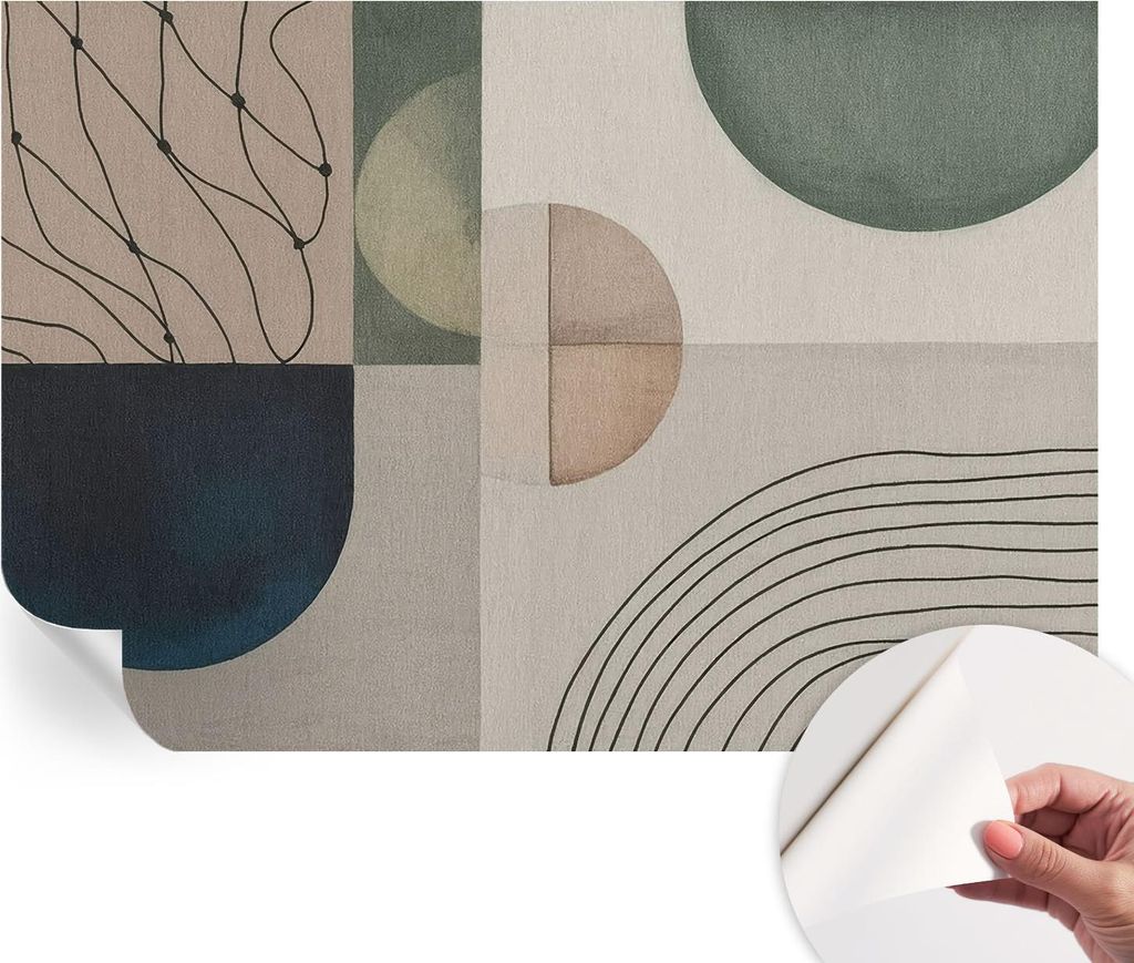 Selbstklebende Wandtapete - Dekorative Tapete für Wohnzimmer - Klebefolie für Wandbilder - Tapetenfolie für Wanddekoration - 152x104 cm - Geomet...