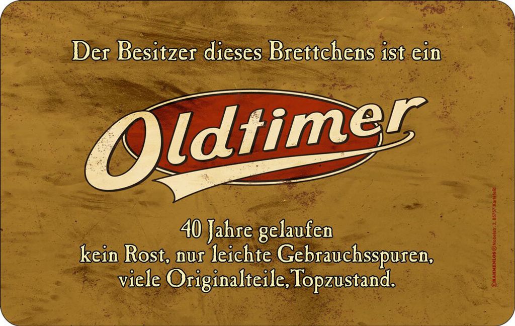 Birthday / Geburtstag - Frühstücksbrettchen - Oldtimer - 40 Jahre