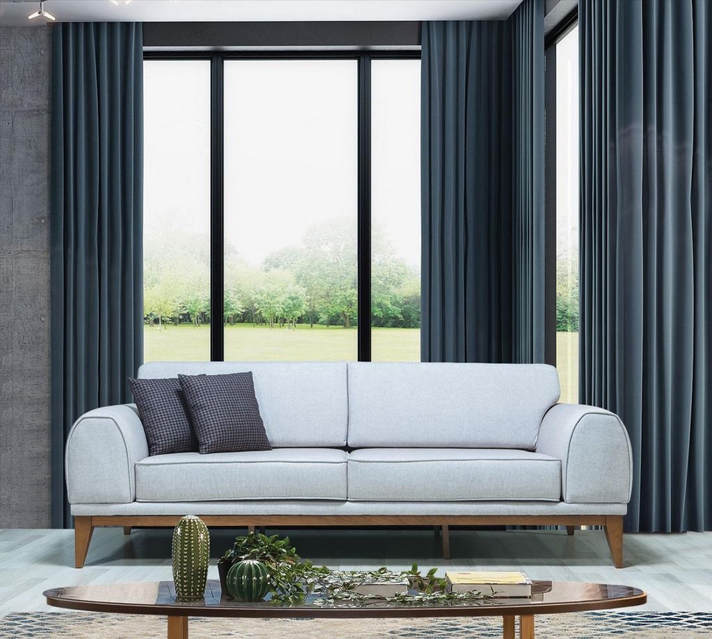 Graues Luxus Sofa Designer 3-er Couch Wohnzimmer 3-Sitzer Produktbild 