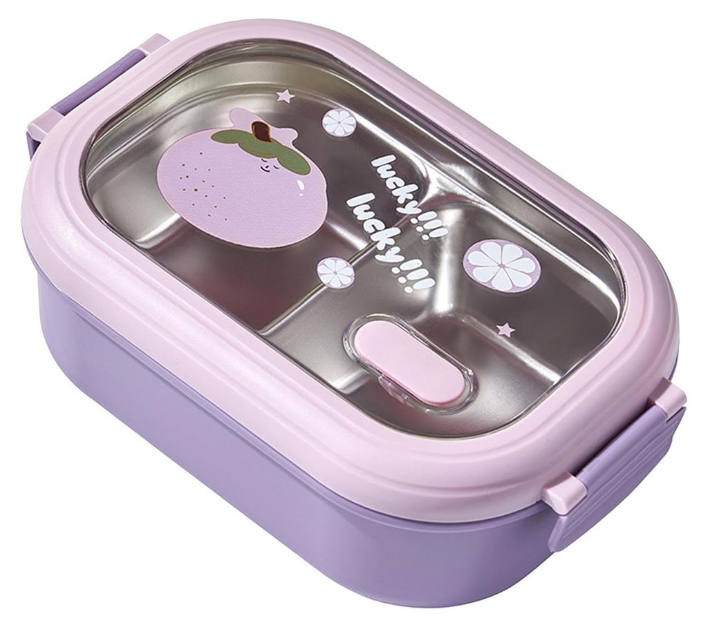 Lunchbox, robuste Edelstahl-Lunchbox, sicher und tragbar fürs Büro (lila)