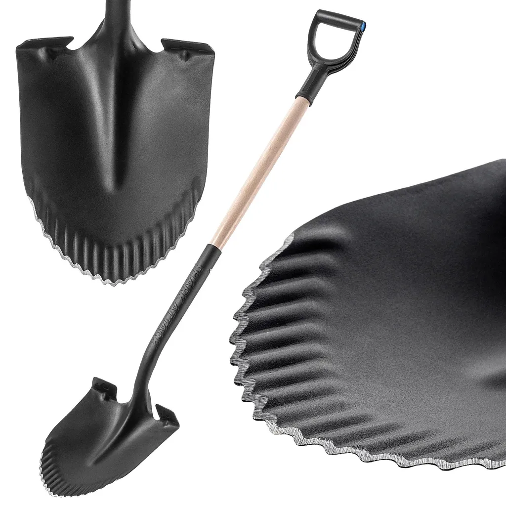 Pelle de jardinage pour sol dur et racines avec manche bois 130 cm