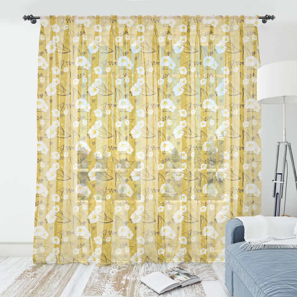 Arazzo Gigante 274cm ABAKUHAUS: Margherite Vintage per Pareti e Divani