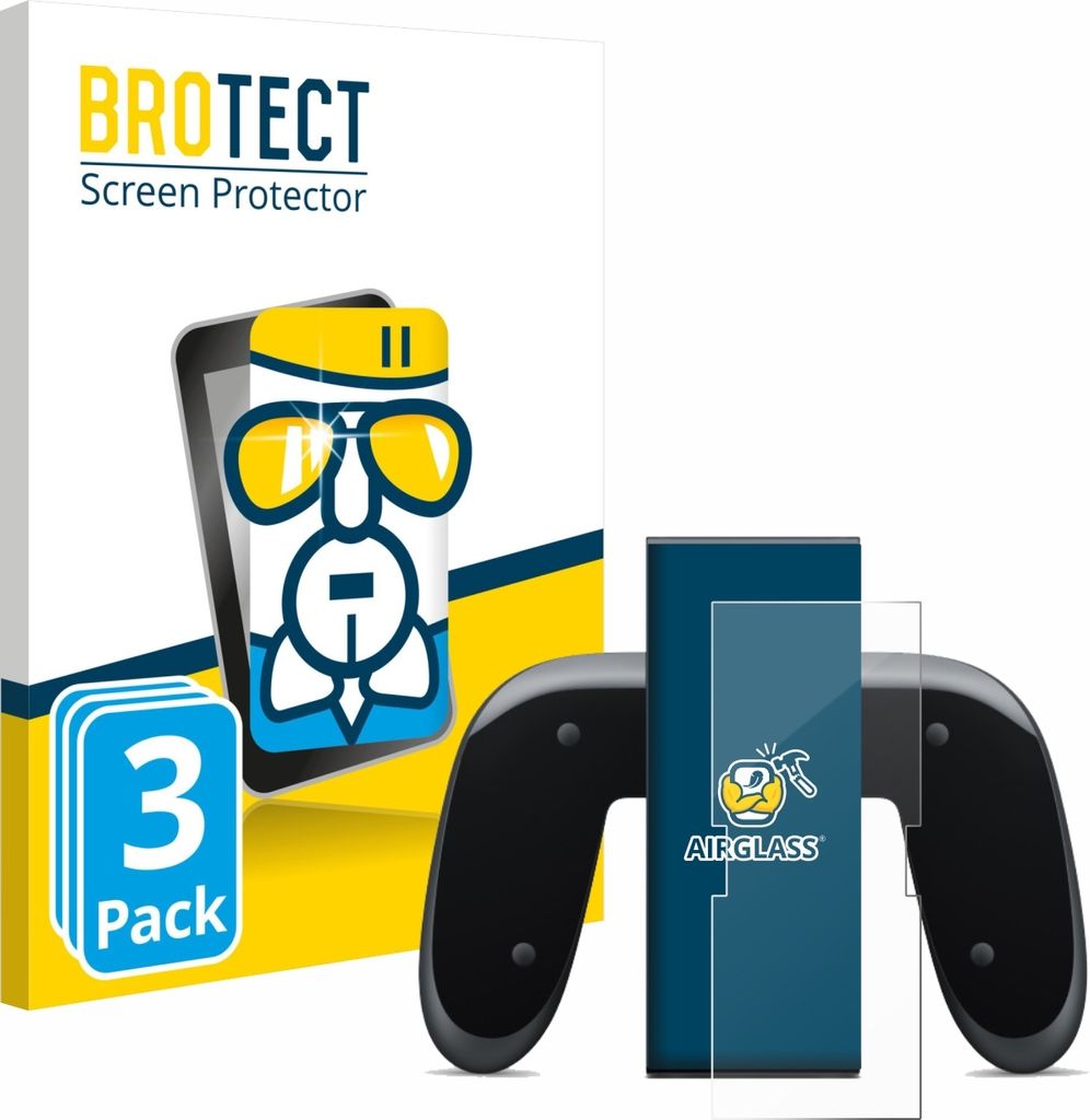 3x BROTECT Schutzglas für Nintendo Switch 2 Joy-Con 2-Holder Schutzfolie Panzer Folie Glas Display Schutz klar