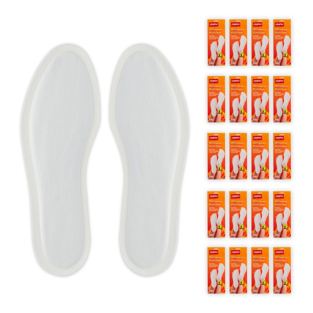Chauffe-semelles Relaxdays, 20 paires, taille L, semelles Image du produit 